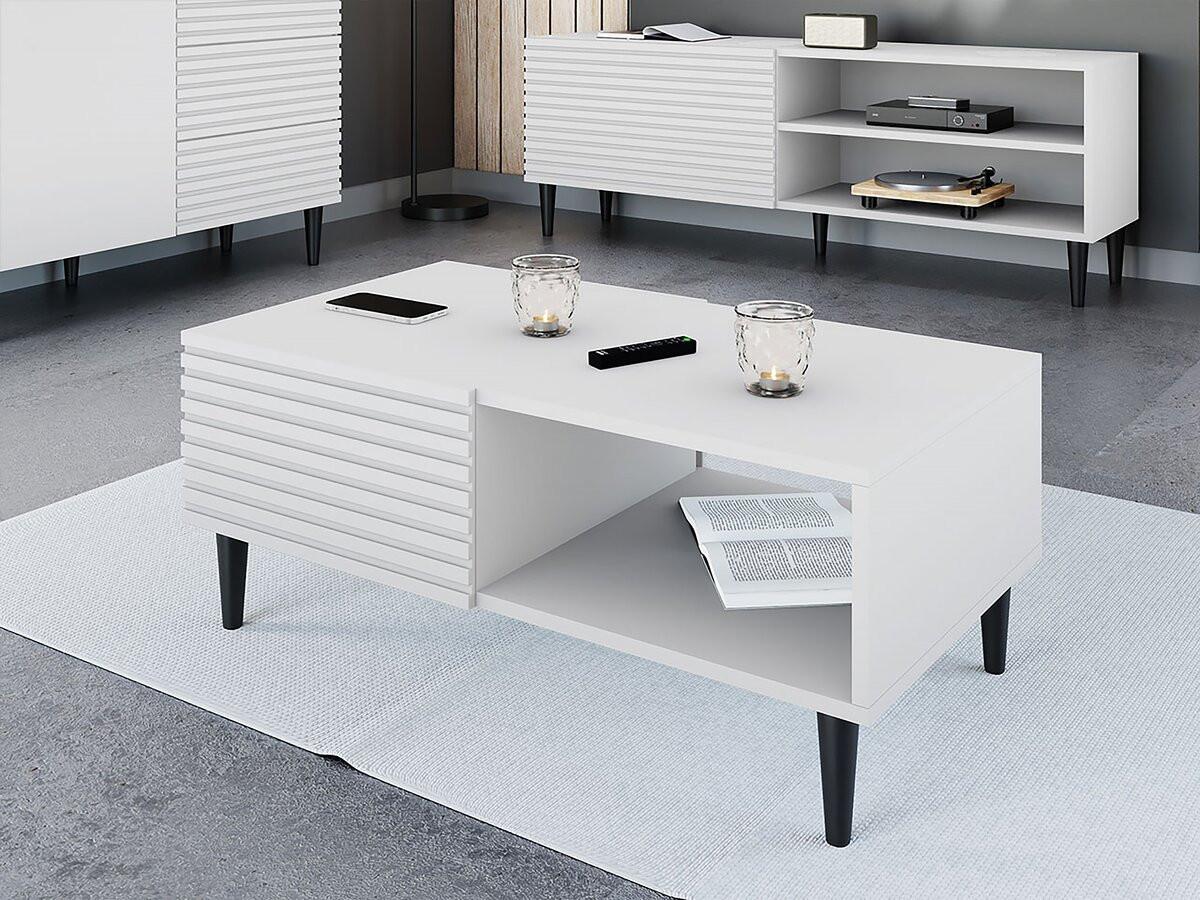 COUCHTISCH nakomo weiss - Weiß, Holz (41/41/52cm) - Habitat Garten