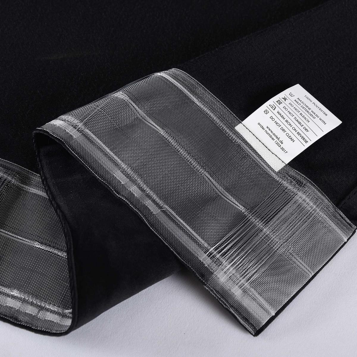 VORHANG 2ER SET MILANO HxB 280x135 cm Schwarz - Schwarz, Textil (135/280cm) - Gardinenbox