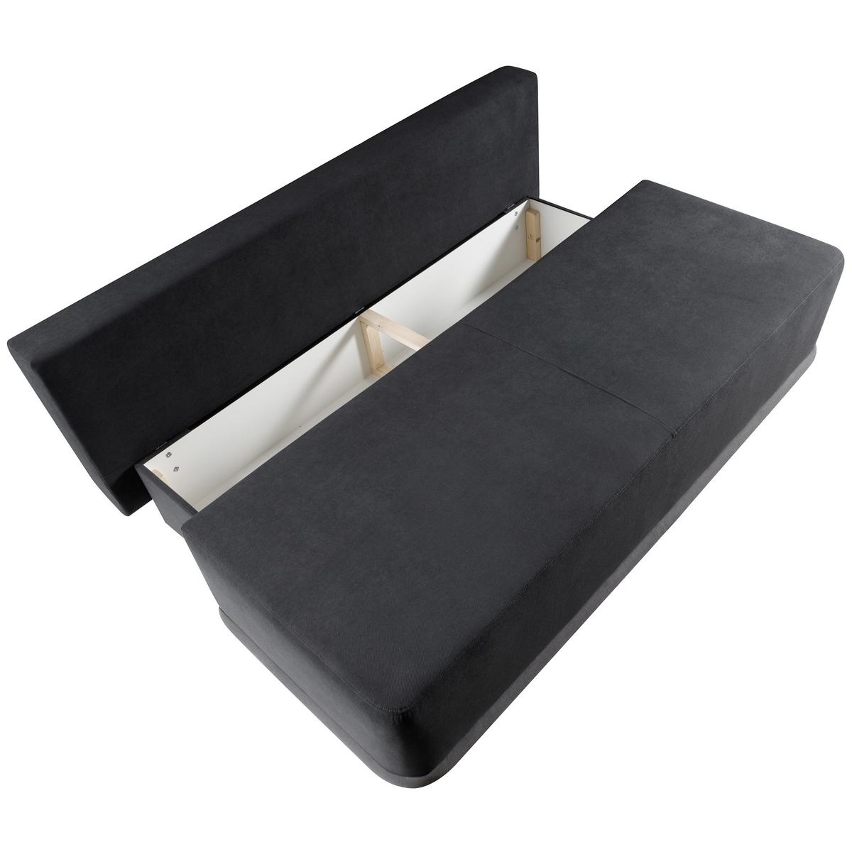 SCHLAFSOFA Bento 3-Sitzer mit Schlaffunktion, Grau - Grau, Textil (200/93/98cm) - Beautysofa