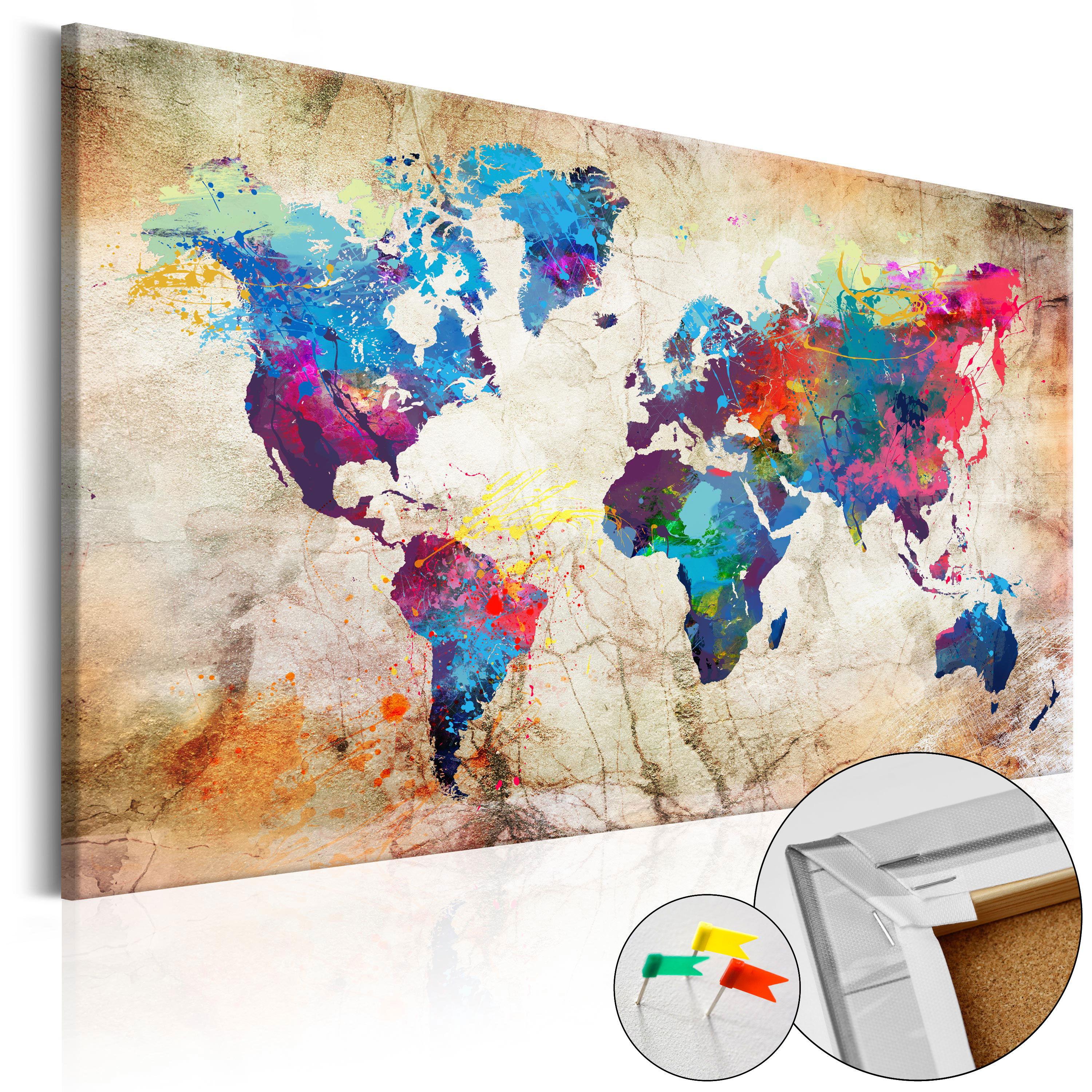PINNWANDBILDER Bunt 90/60 cm - Multicolor, Naturmaterialien/Textil (90/60cm) - KUNSTLOFT