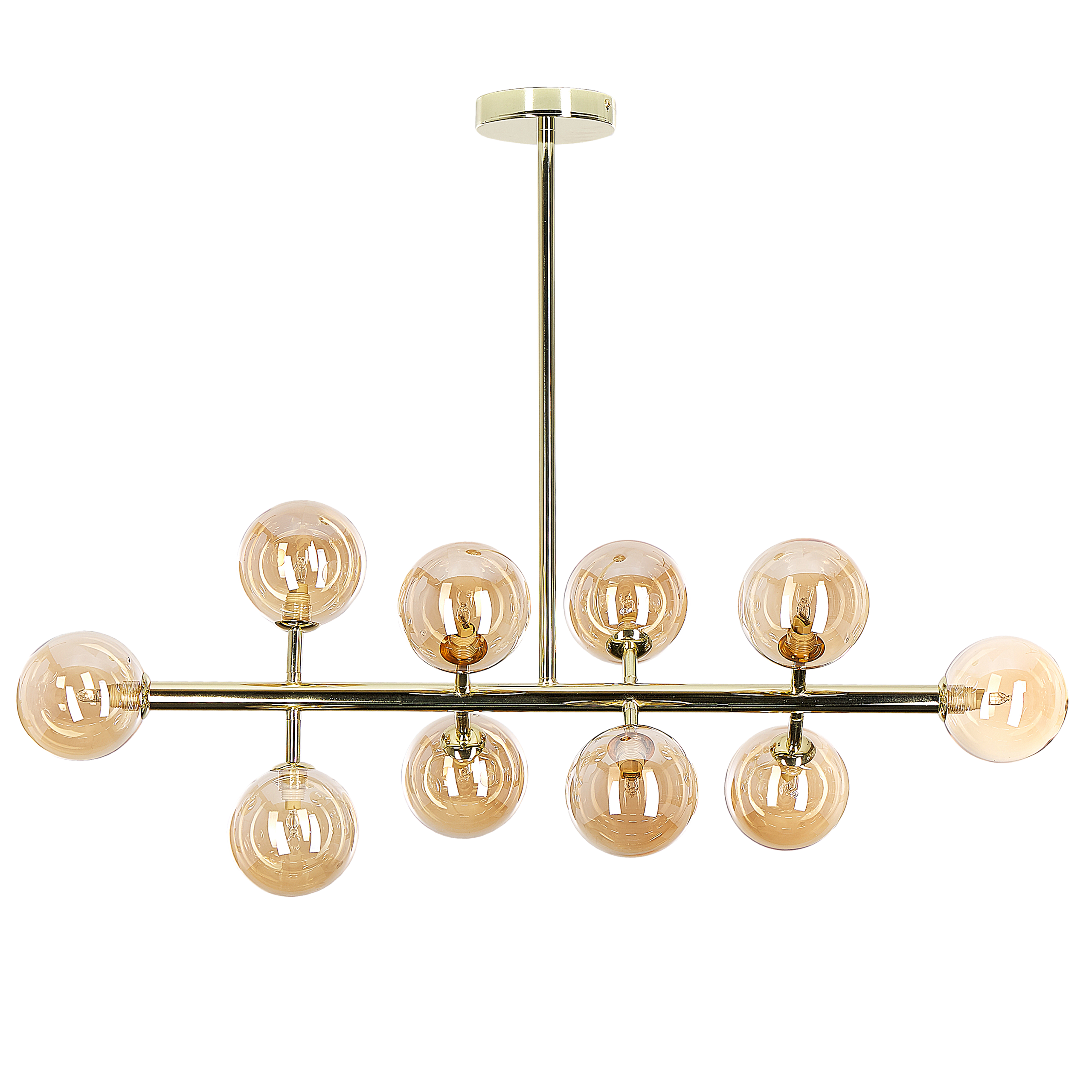 HÄNGELAMPE Ramis 34/90/68 cm - Goldfarben, Metall (34/34/68cm) - Beliani