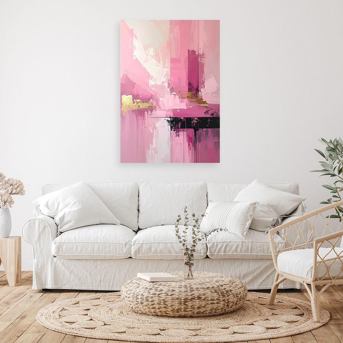 LEINWANDBILD, Rosa moderne Abstraktion - Rosa, Textil (40/60cm) - Feeby