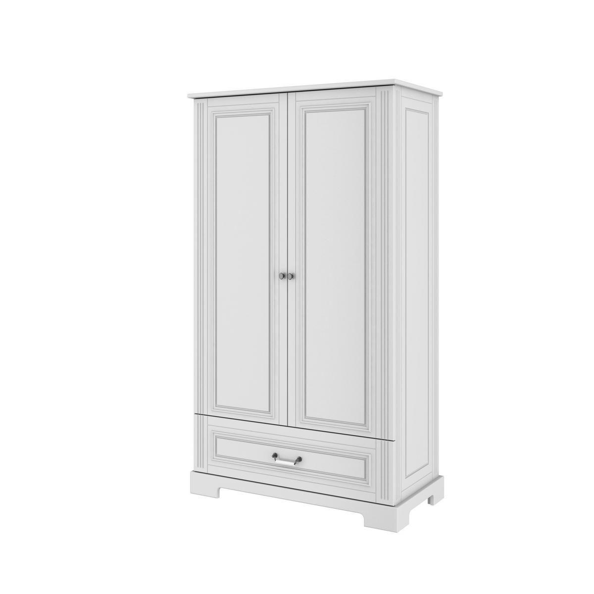 KINDERKLEIDERSCHRANK Ines, 2-türig - Weiß, Holzwerkstoff (102/193/51cm) - RAUMHIRSCH FURNITURE