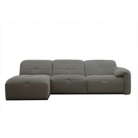 ECKSOFA TRENTO 4-Sitzer, taupe - Taupe/Schwarz, Holzwerkstoff/Kunststoff (165/262cm) - Wozimo