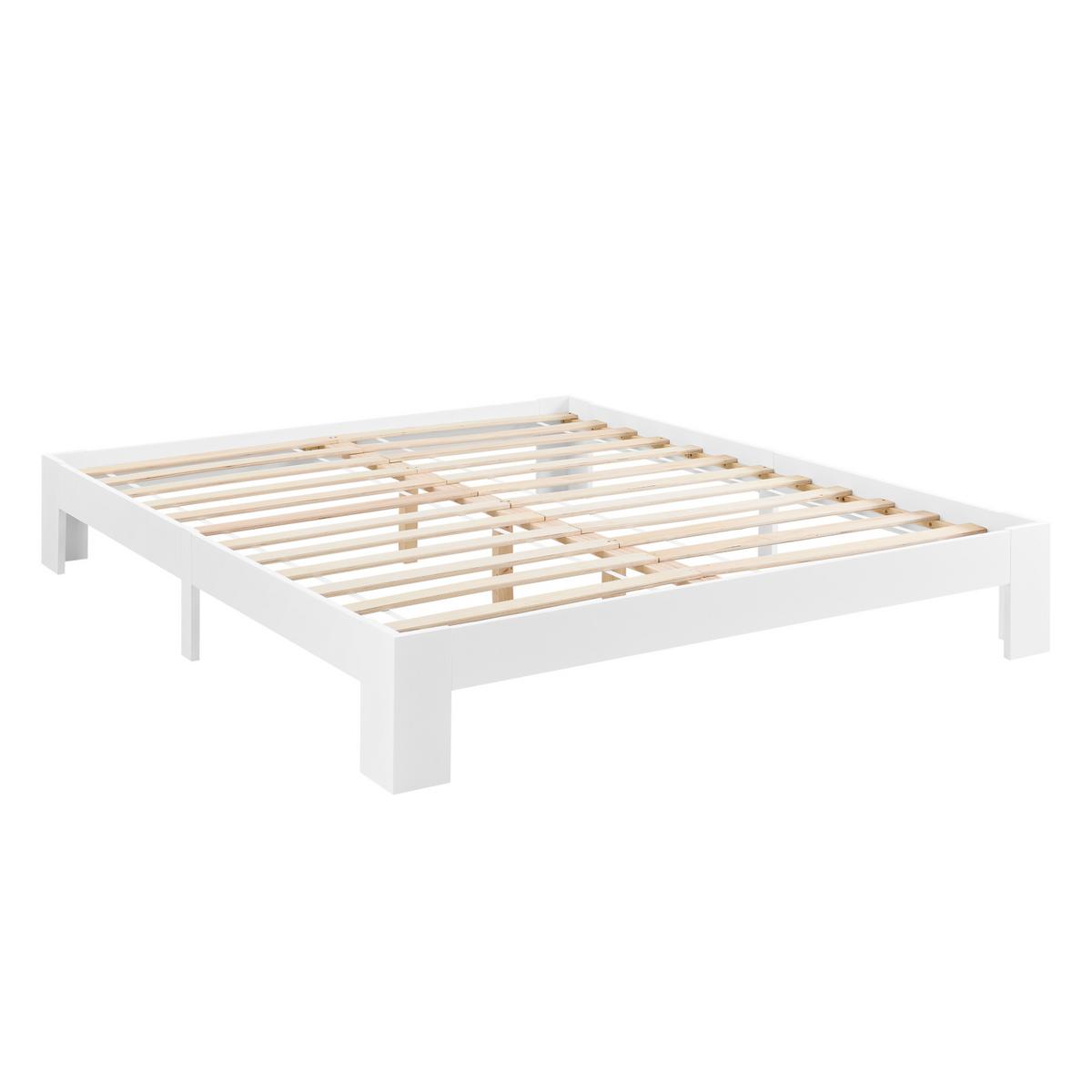 HOLZBETT Raisio - Weiß, Holz (180/200cm) - [en.casa]