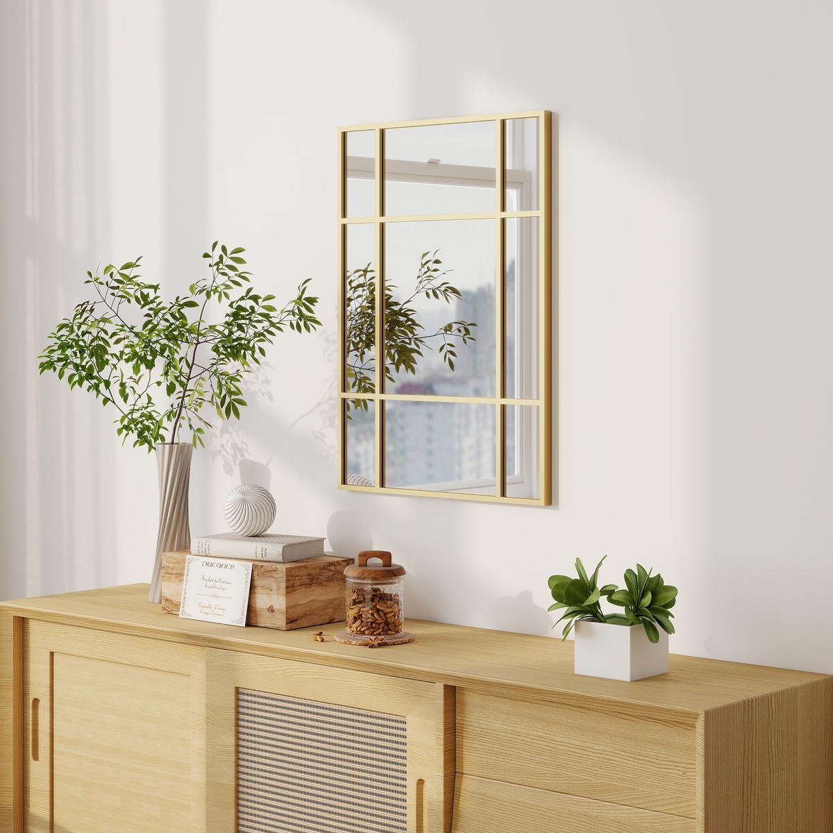 WANDSPIEGEL Glas Metall Gold - Goldfarben, Glas (2/70/50cm) - HOMCOM