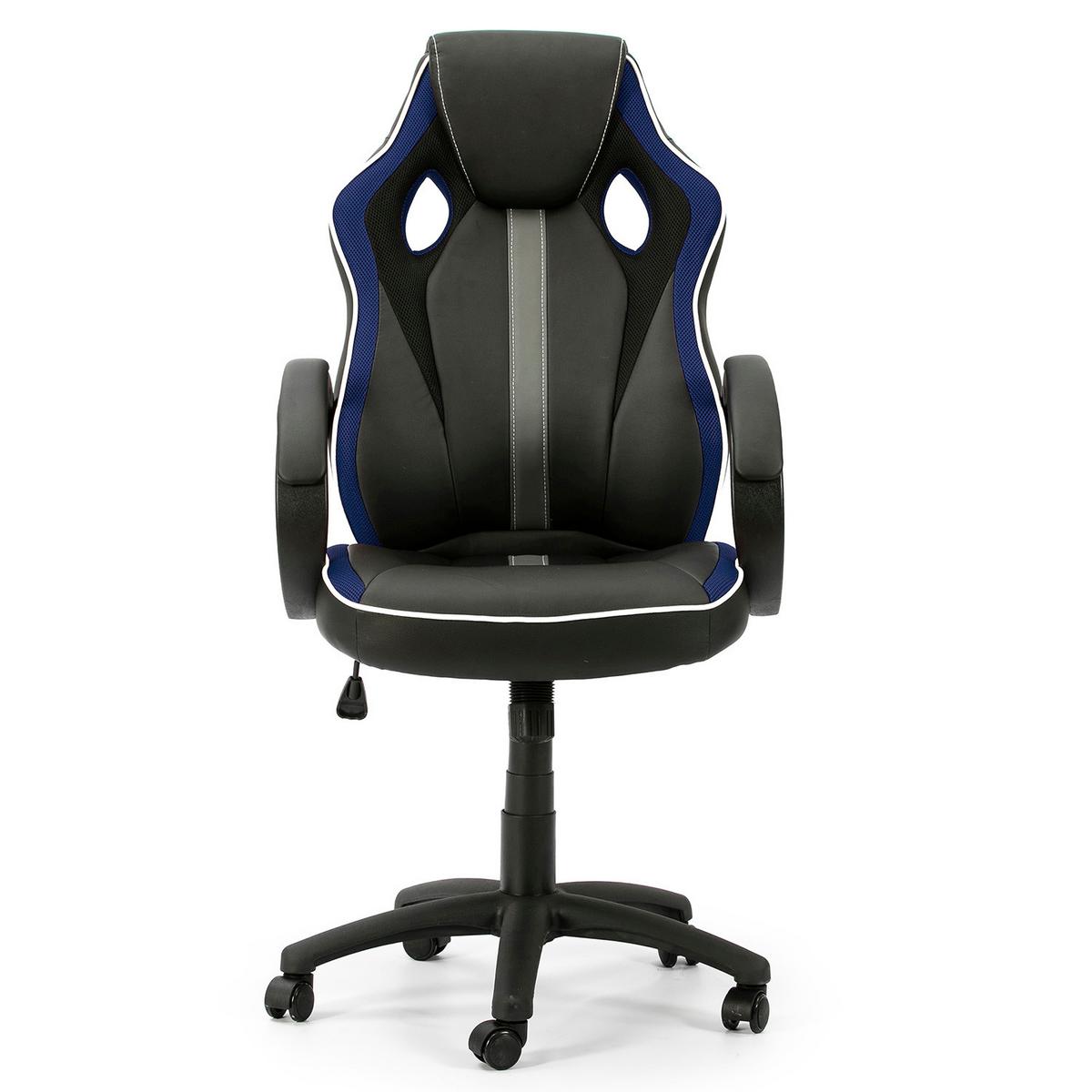 DREHSTUHL Formula Schwarz/Blau - Blau, Fell (68/112/61cm) - VS Venta-stock