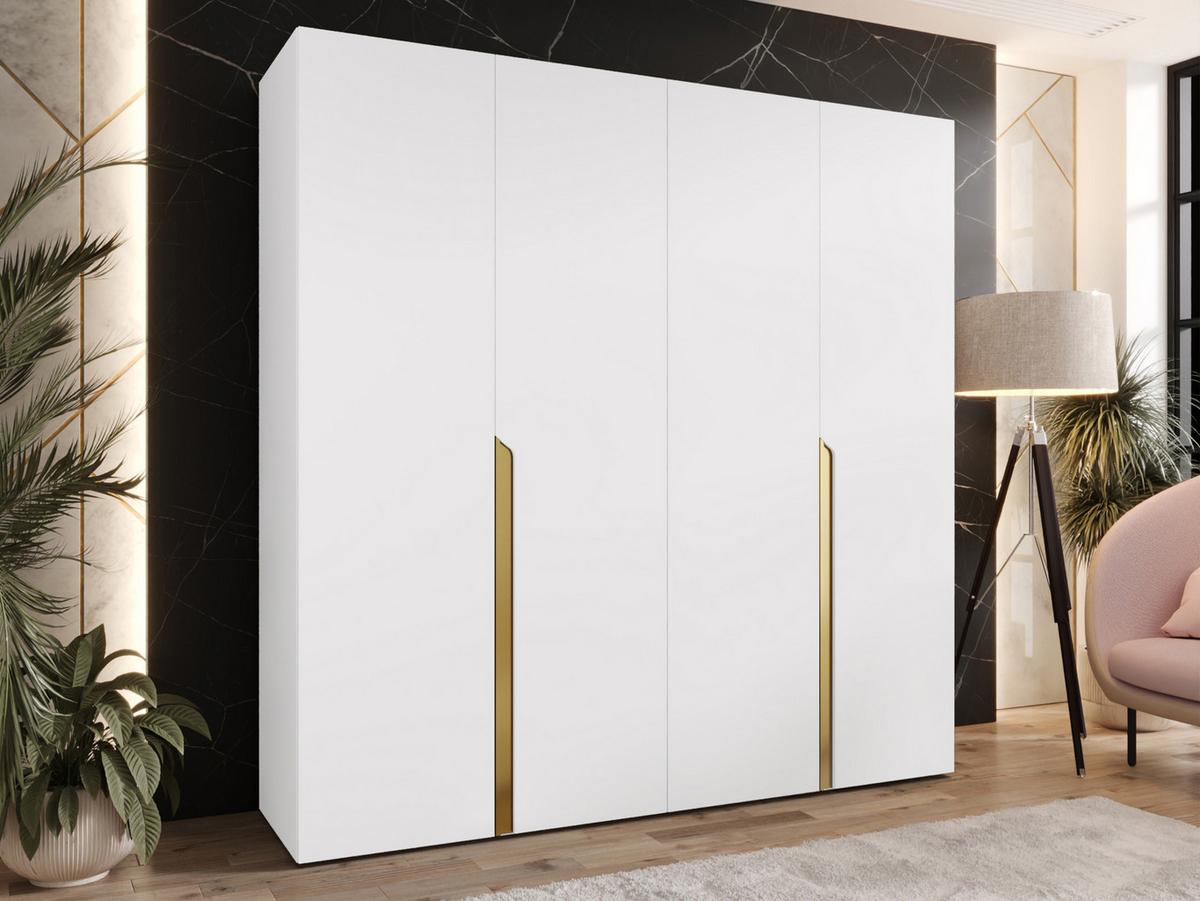 DREHTÜRENSCHRANK Mila I 200 - Goldfarben/Schwarz, Holzwerkstoff/Kunststoff (200/202/52cm) - MIRJAN24