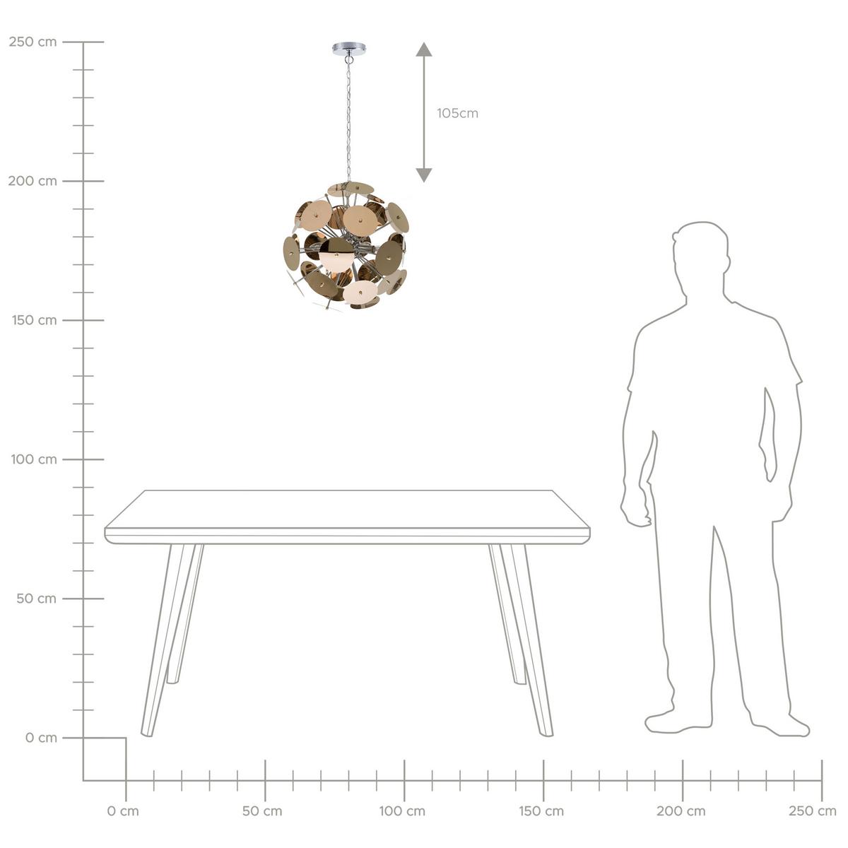 HÄNGELEUCHTE Zambezi 50/50/158 cm - Kupferfarben, Metall (50/50/158cm) - Beliani