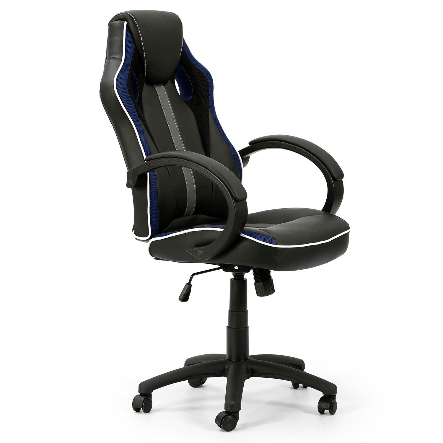 DREHSTUHL Formula Schwarz/Blau - Blau, Fell (68/112/61cm) - VS Venta-stock