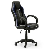 DREHSTUHL Formula Schwarz/Blau - Blau, Fell (68/112/61cm) - VS Venta-stock