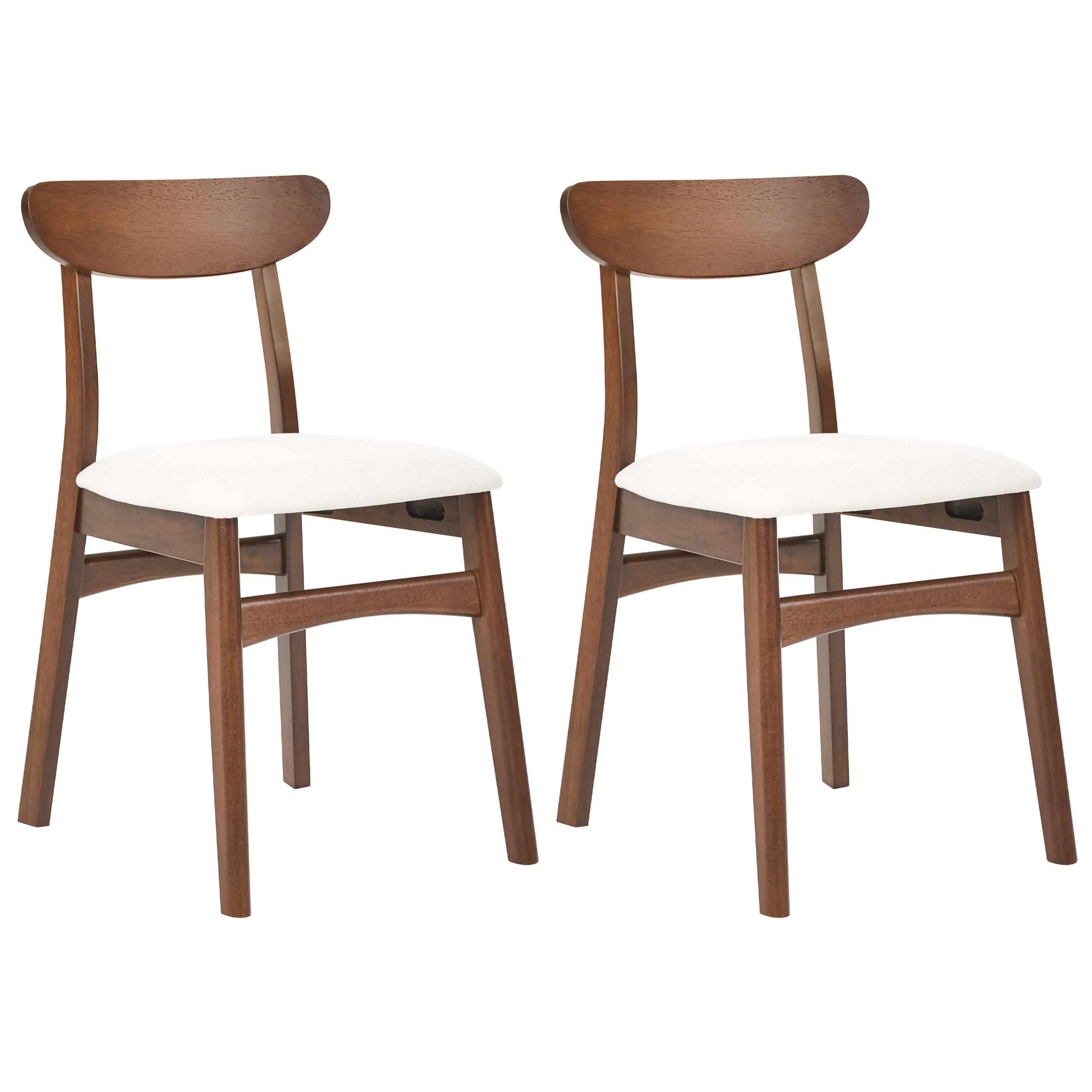 ESSZIMMERSTUHL 2er-Set Holz Braun/Hellbeige Doyle - Beige, Holz (45/78/50cm) - Beliani