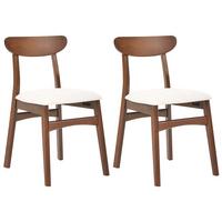 ESSZIMMERSTUHL 2er-Set Holz Braun/Hellbeige Doyle - Beige, Holz (45/78/50cm) - Beliani