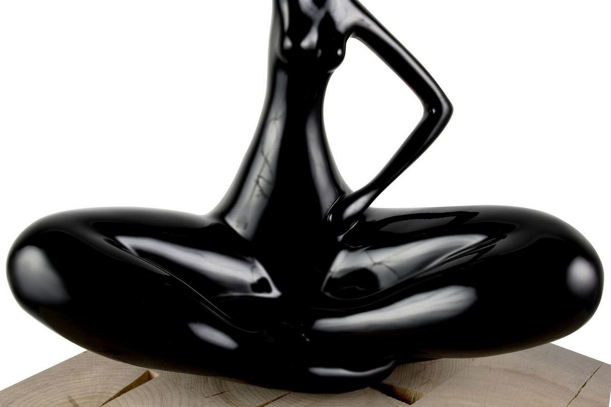 SKULPTUR Schwarz 25/28 cm - Schwarz, Stein (0.92/28/13cm) - KUNSTLOFT