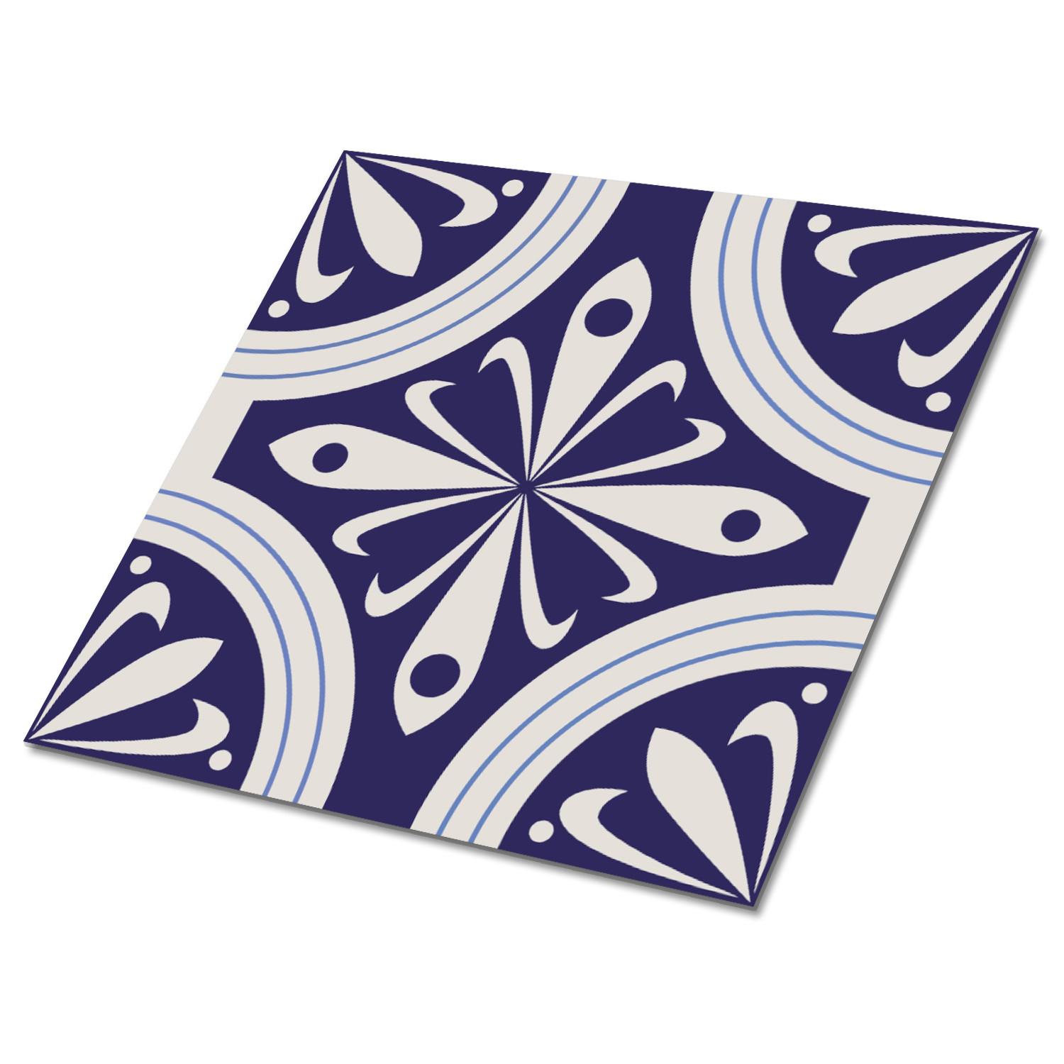SELBSTKLEBENDE Wandfliesen 9 Stück 30x30 cm - Pfauenfedern - Blau, Textil (30/1.6/30cm) - TULUP