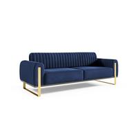 SOFA Valerie 3-sitzer - Dunkelblau, Holzwerkstoff/Textil (228/79/90cm) - Fun Möbel