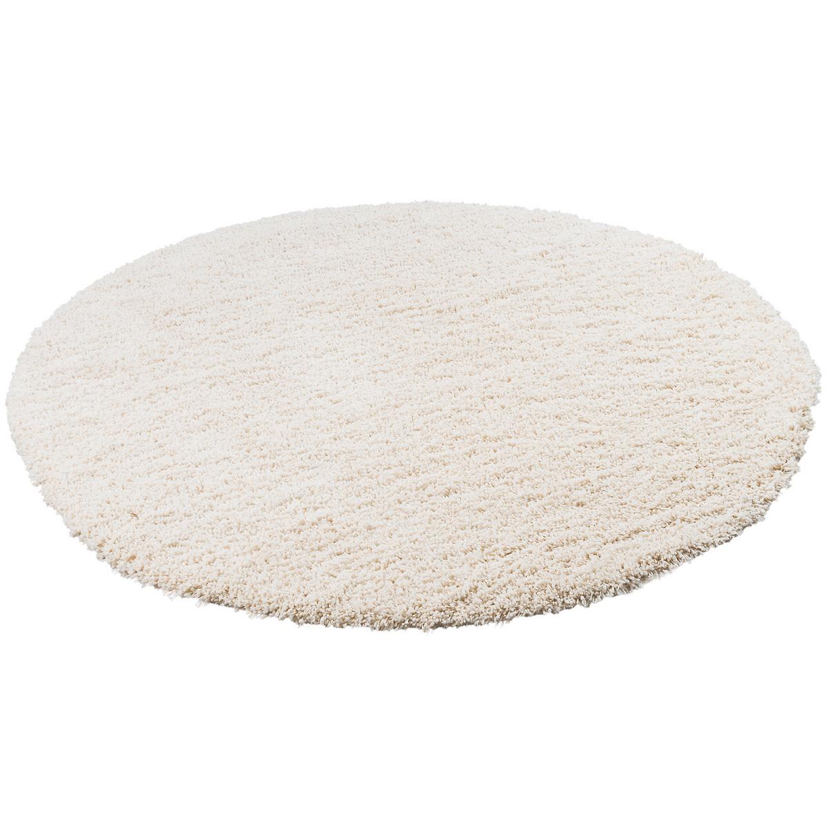 HOCHFLOR LANGFLOR SHAGGY TEPPICH LUXURY RUND - Ecru, Textil (80/80cm) - Pergamon