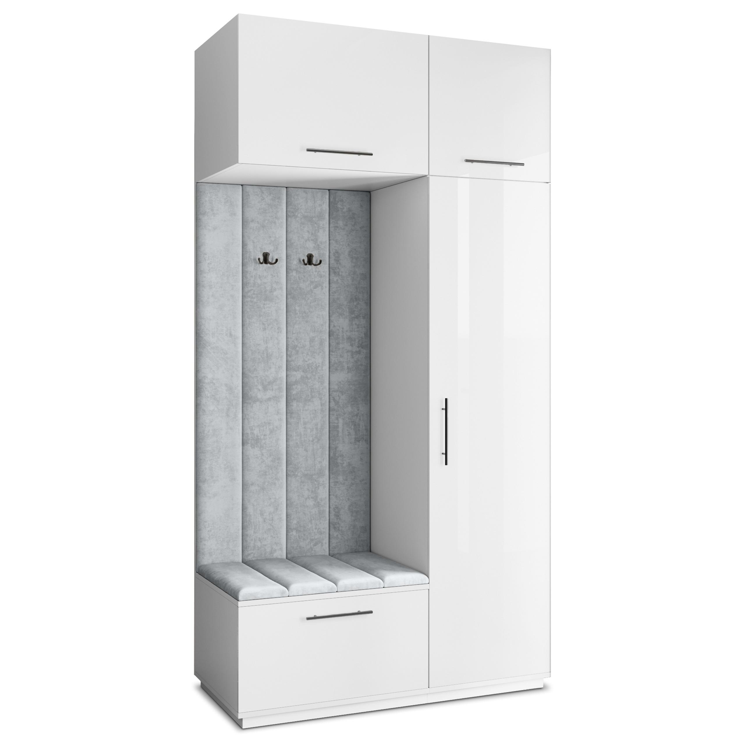 GARDEROBENSCHRANK REMA 120/240/60 cm Modern Weiß - Hellgrau/Weiß, Holzwerkstoff (120/240/60cm) - MASSENO