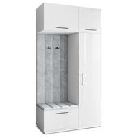 GARDEROBENSCHRANK REMA 120/240/60 cm Modern Weiß - Hellgrau/Weiß, Holzwerkstoff (120/240/60cm) - MASSENO