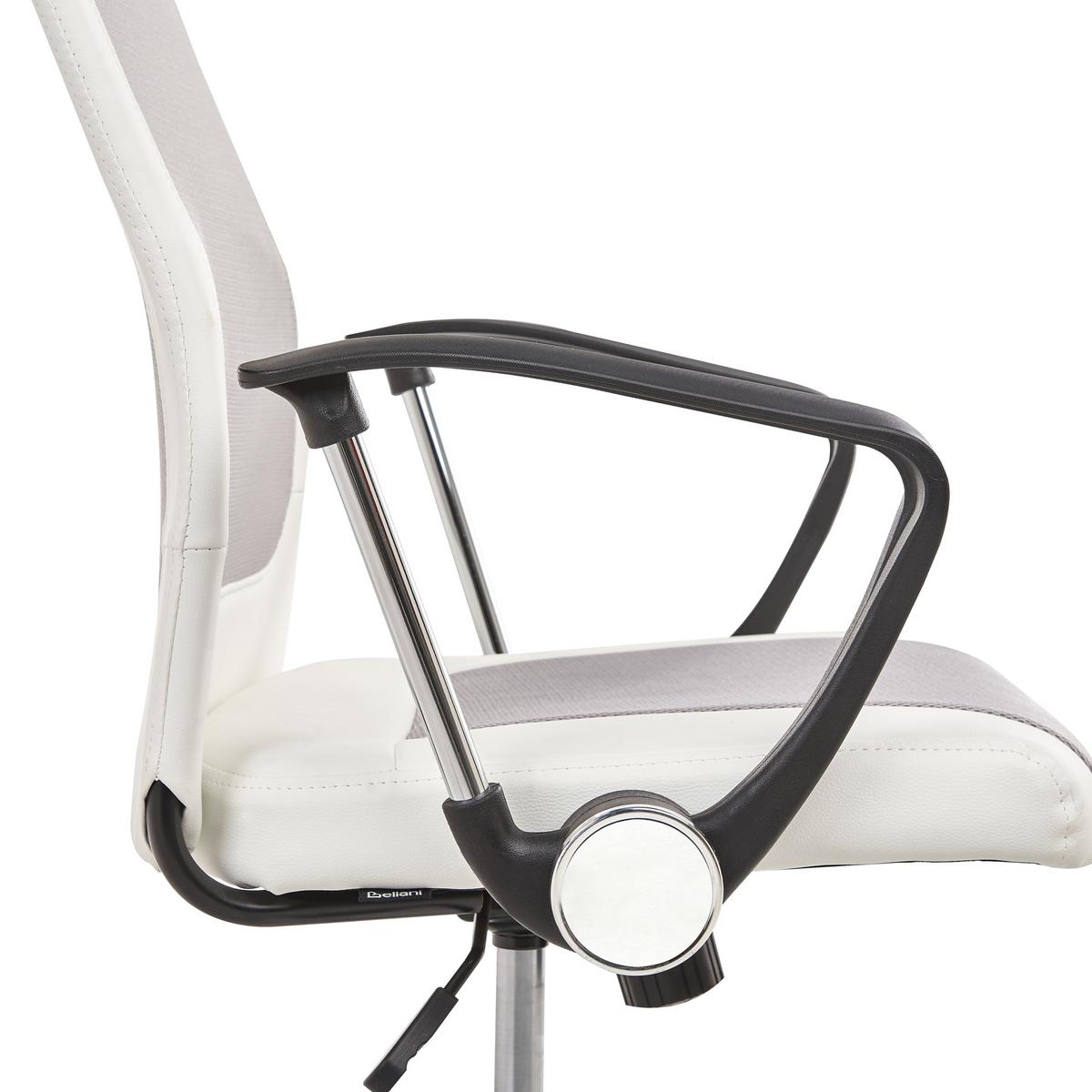 BÜROSTUHL Kunstleder Weiß Pioneer - Weiß, Kunststoff/Textil (63/118/63cm) - Beliani