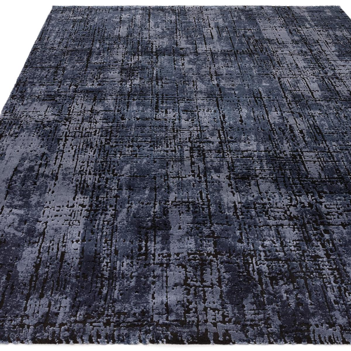 TEPPICH TIBER-Rom, abstrakt, Dunkelblau, 160 x 230 cm - Blau, Textil (230/160cm) - KADIMA DESIGN