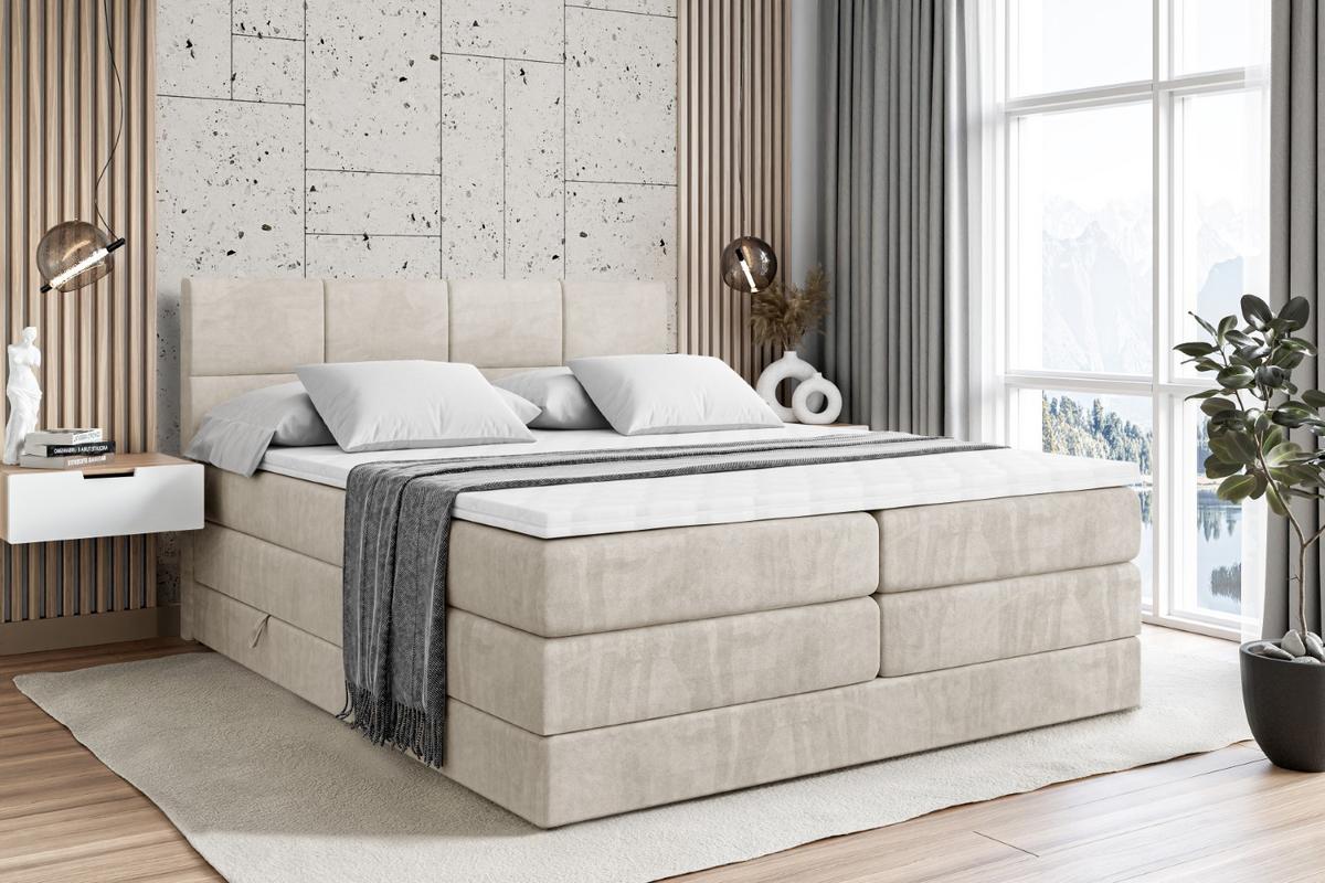 BOXSPRINGBETT ARDENI KING - 160x200 - H3/H4 - Creme - Creme, Holzwerkstoff (160/200cm) - ALTDECOR