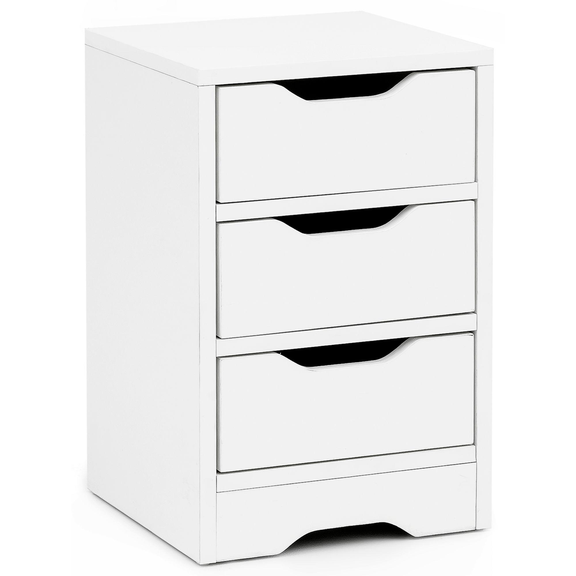 NACHTTISCH 3 Schubladen Modern Klein, Weiß 31x31x49 cm - Weiß, Holz/Holzwerkstoff (31/49/31cm) - KADIMA DESIGN