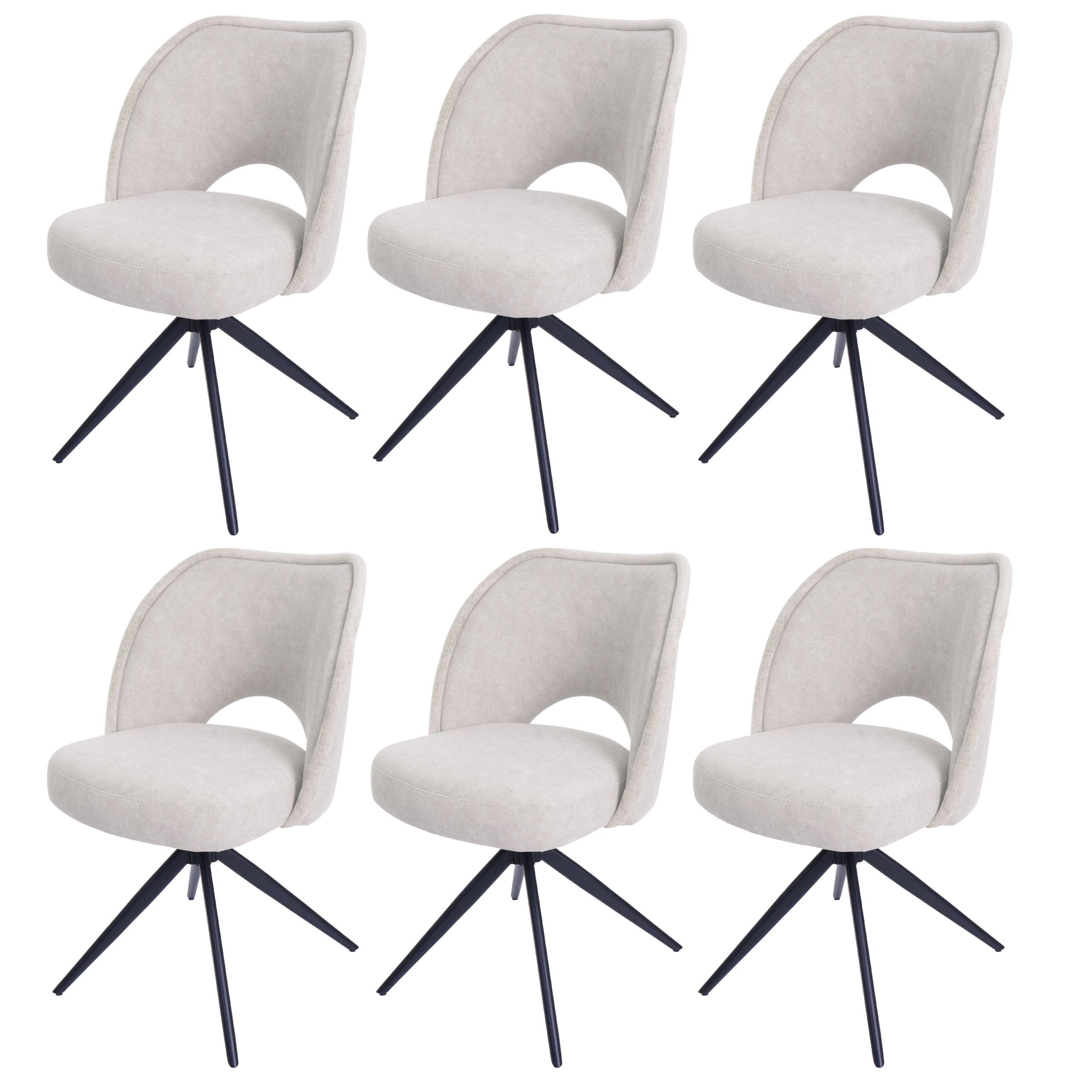 ESSZIMMERSTUHL Cremeweiß 6er-Set - Creme/Weiß, Textil (54/84/61cm) - MCW