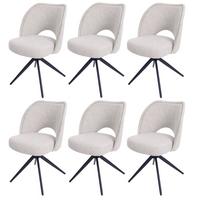 ESSZIMMERSTUHL Cremeweiß 6er-Set - Creme/Weiß, Textil (54/84/61cm) - MCW