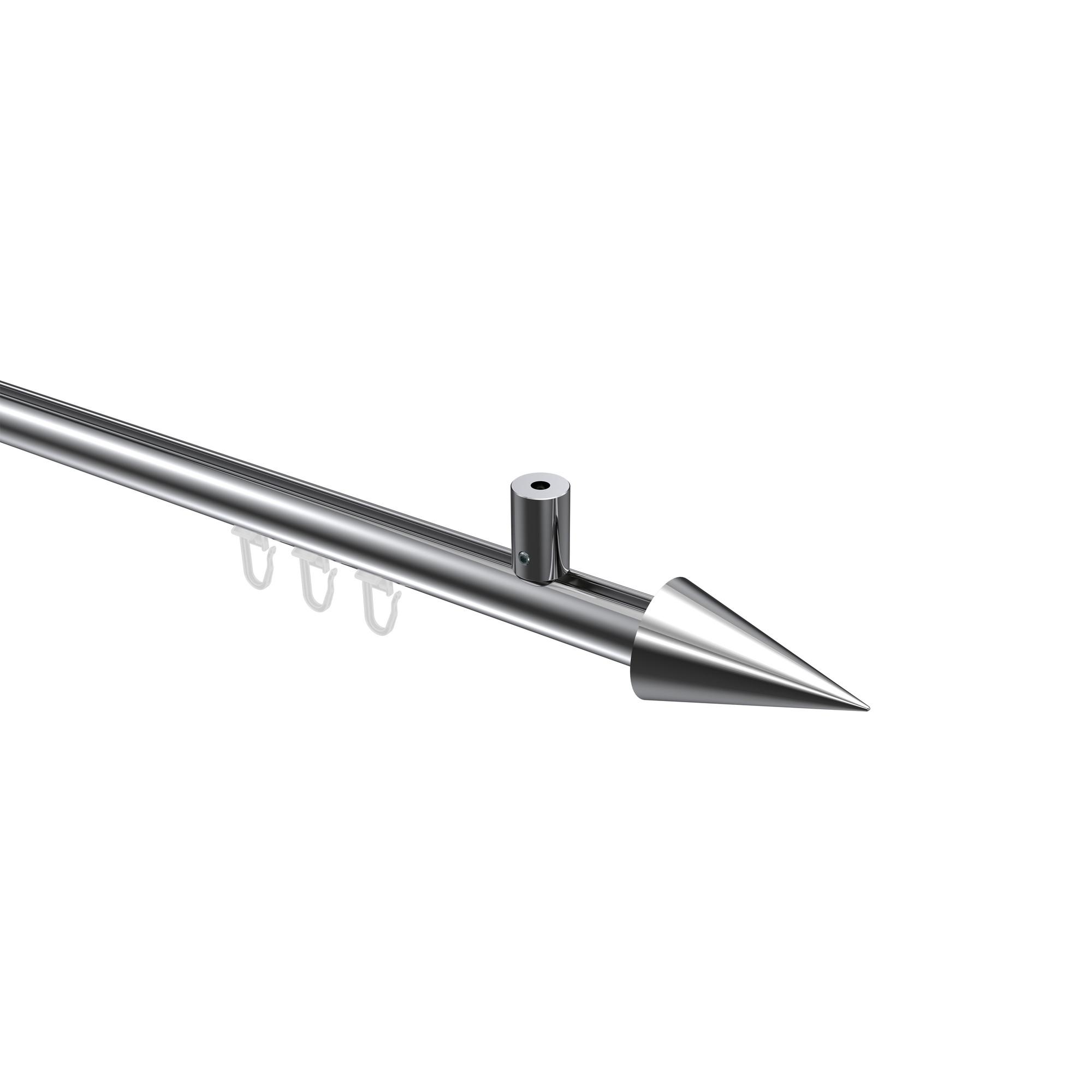 GARDINENSTANGE INNENLAUF Sonius Savio 200 cm, 1-läufig, 20 mm Ø Chrom - Chromfarben, Metall (200cm) - INTERDECO