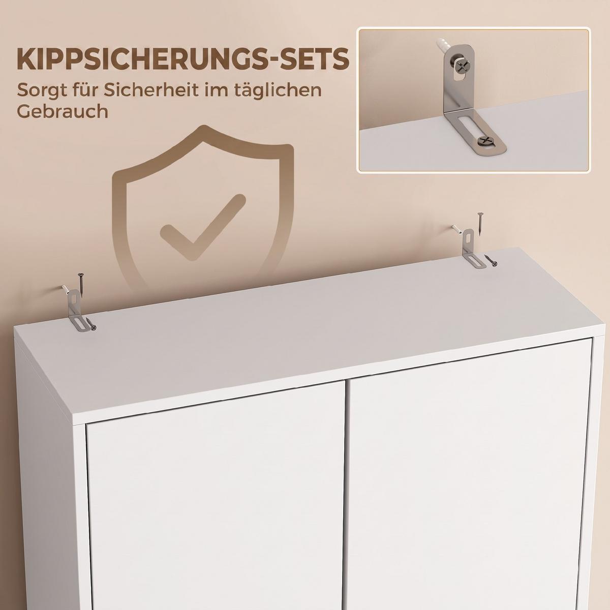 WASCHMASCHINEN-ÜBERBAUSCHRANK Spanplatte Weiß - Silberfarben/Weiß, Holzwerkstoff/Kunststoff (24/191/66cm) - HOMCOM