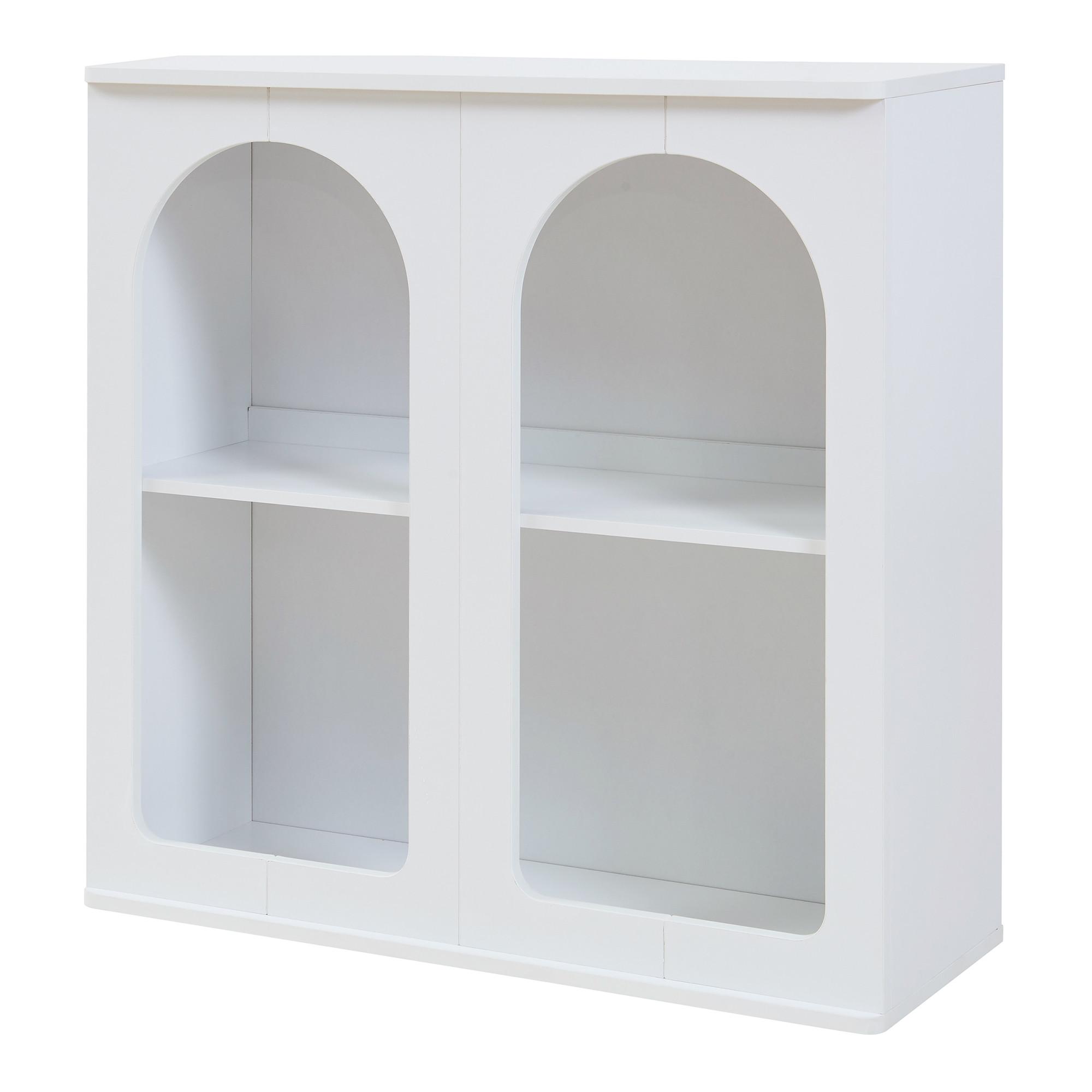 SIDEBOARD Trorhun - Weiß, Holzwerkstoff (30/80/80cm) - [en.casa]