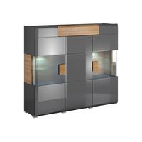 SIDEBOARD Jules Grau und Holz - Grau, Holzwerkstoff (147/131/39cm) - Petits-meubles