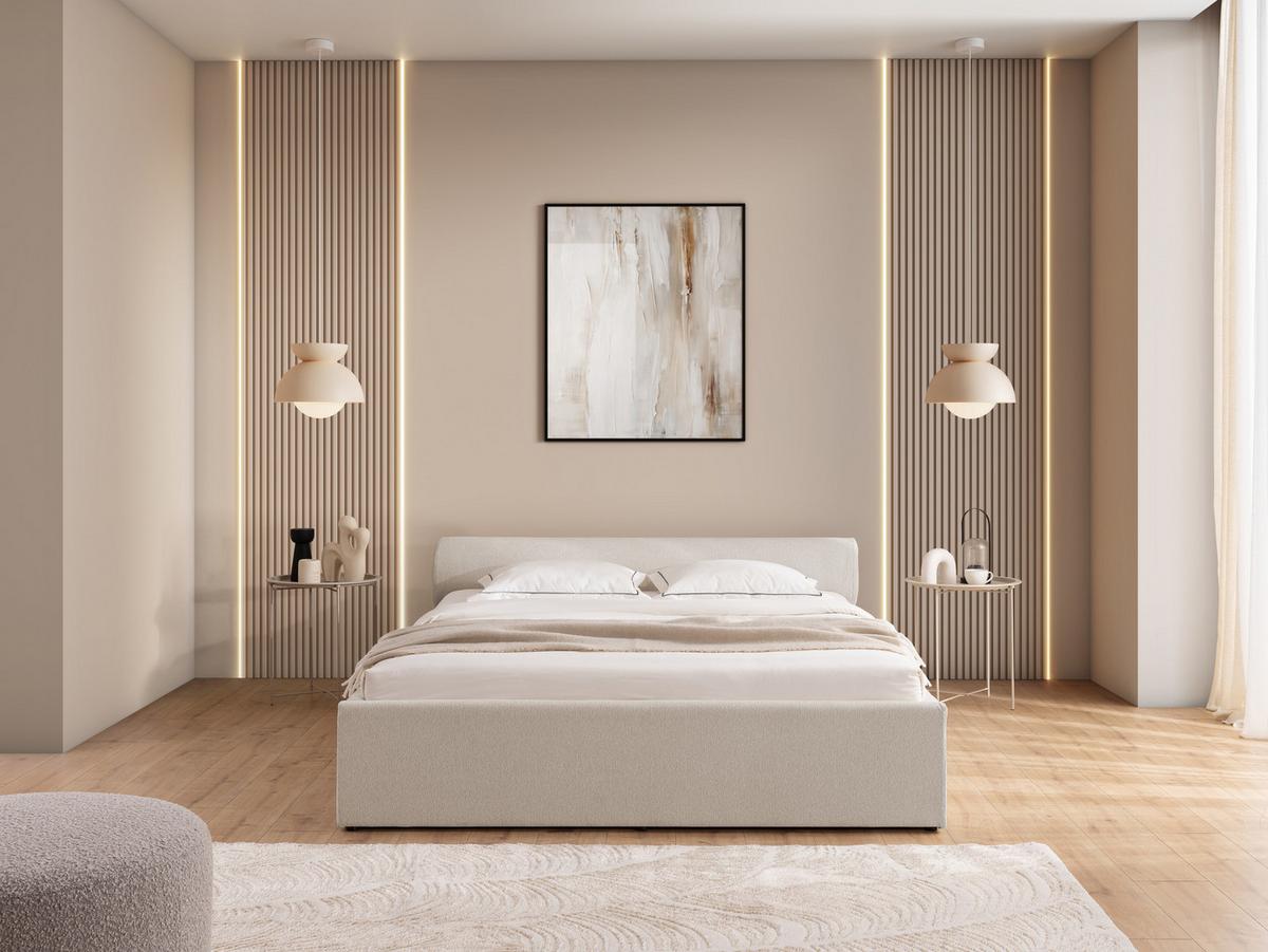 POLSTERBETT 140/200 cm Josy im Designer-Look mit Bettkasten und Lattenrost aus Hellgrau Chenille-Stoff - Hellgrau/Schwarz, Holz/Kunststoff (140/200cm) - S-Style Möbel