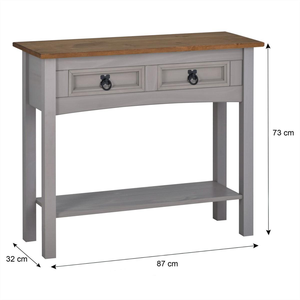 KONSOLENTISCH RAMON grau/natur - Naturfarben/Grau, Holz (32/87/73cm) - CARO-Möbel