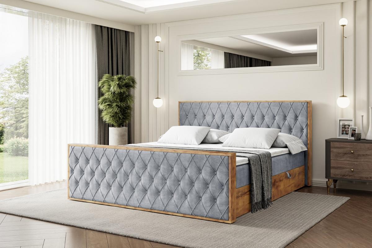 BOXBETT mit Matratze H3 und Lattenrost - LOLLI5-Z - 120x200 - Grau Casablanca - Grau, Holzwerkstoff (120/200cm) - ALTDECOR
