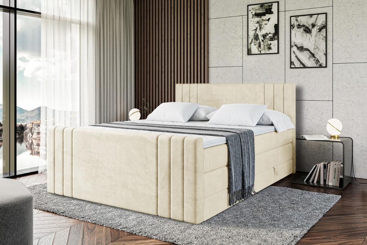 BOXSPRINGBETT IDRIKO-Z KING - 140x200 - H3/H4 - Beige - Beige, Holzwerkstoff (140/200cm) - ALTDECOR