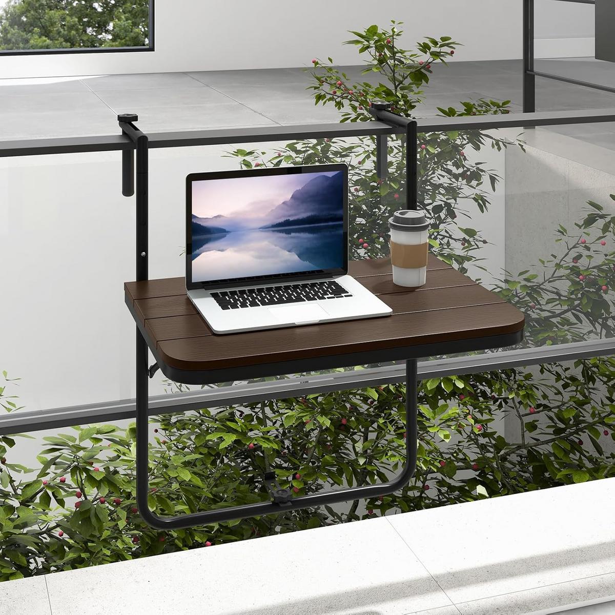 BALKONHÄNGETISCH Kaffee - Braun, Kunststoff (40/60/84cm) - COSTWAY