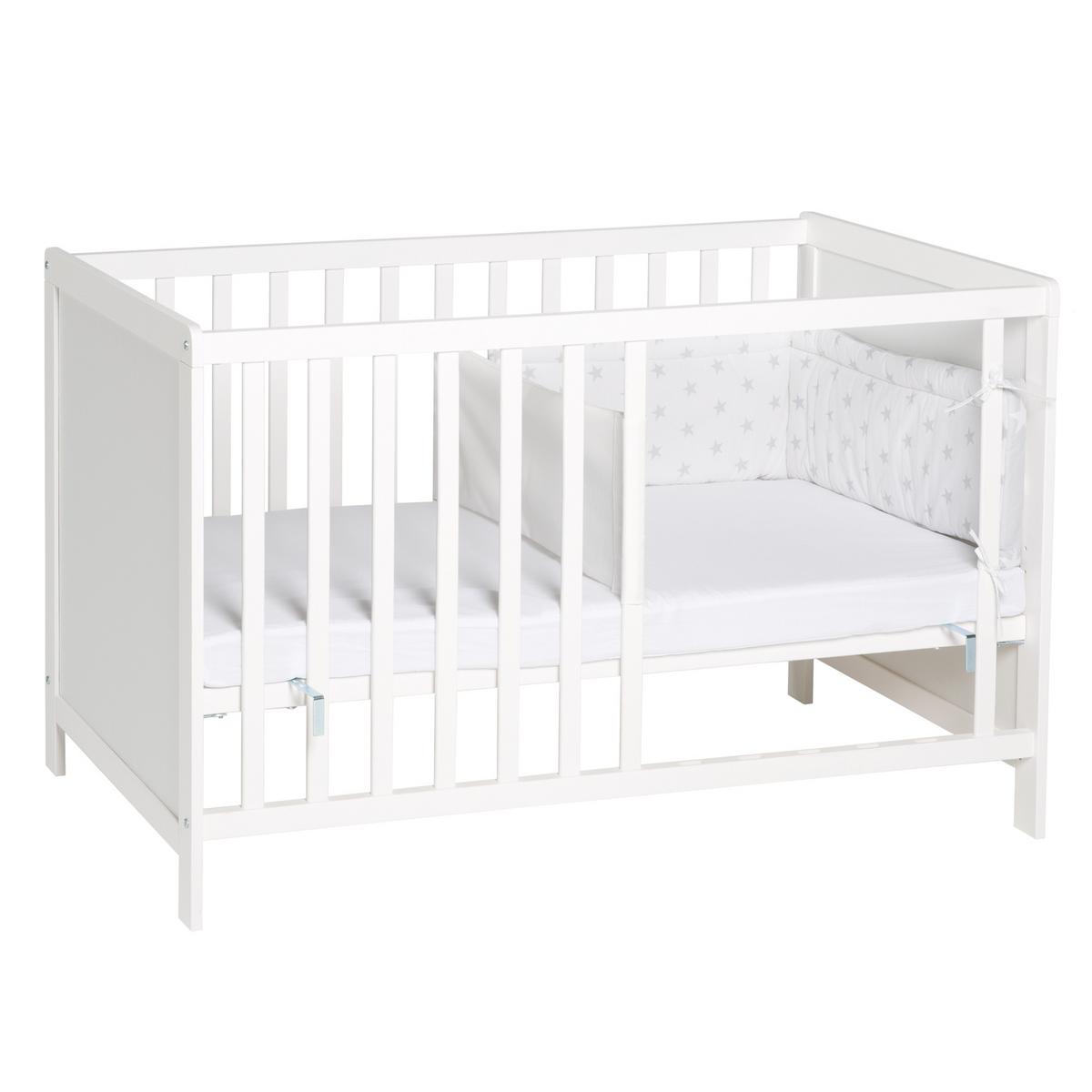BABYBETT mit Matratze 60 x 120 cm - Weiß, Holzwerkstoff (60/120cm) - Roba