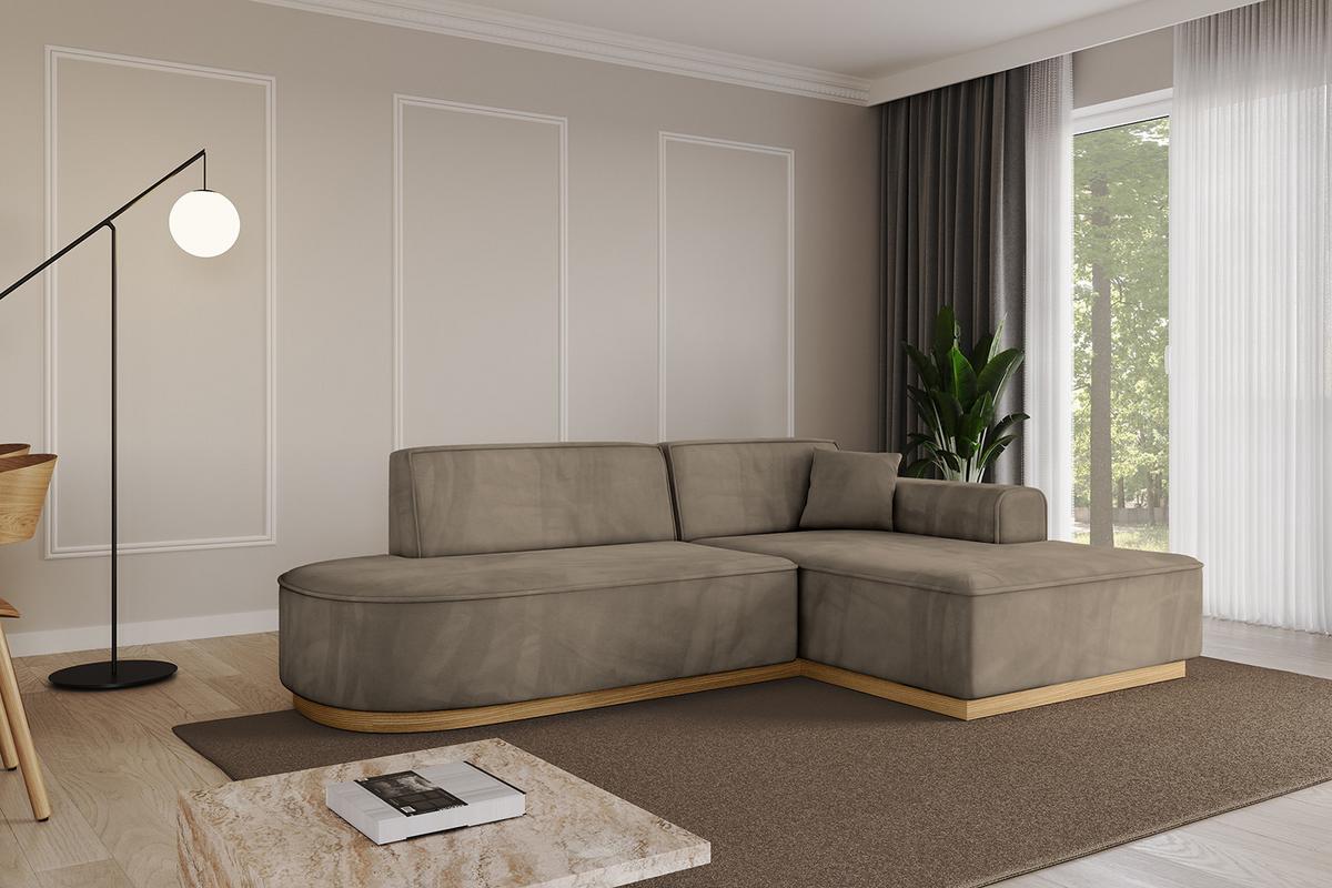 ECKSOFA Ottomane Rechts IREA-L1-v2 - 234x171x83 cm Braun - Braun, Holzwerkstoff/Textil (171/234cm) - ALTDECOR