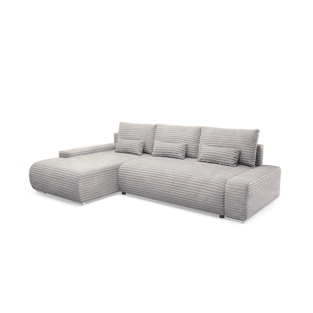 ECKSOFA Ivana 3 Sitzplätze Hellgrau - Hellgrau, Holz (265/172cm) - Petits-meubles