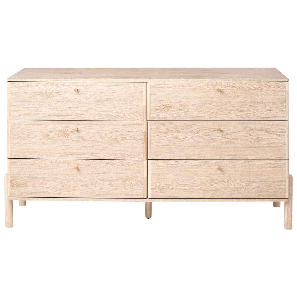 KOMMODE mit 6 Schubladen Hellbraun Collins - Hellbraun, Holzwerkstoff (156/86/46cm) - Beliani
