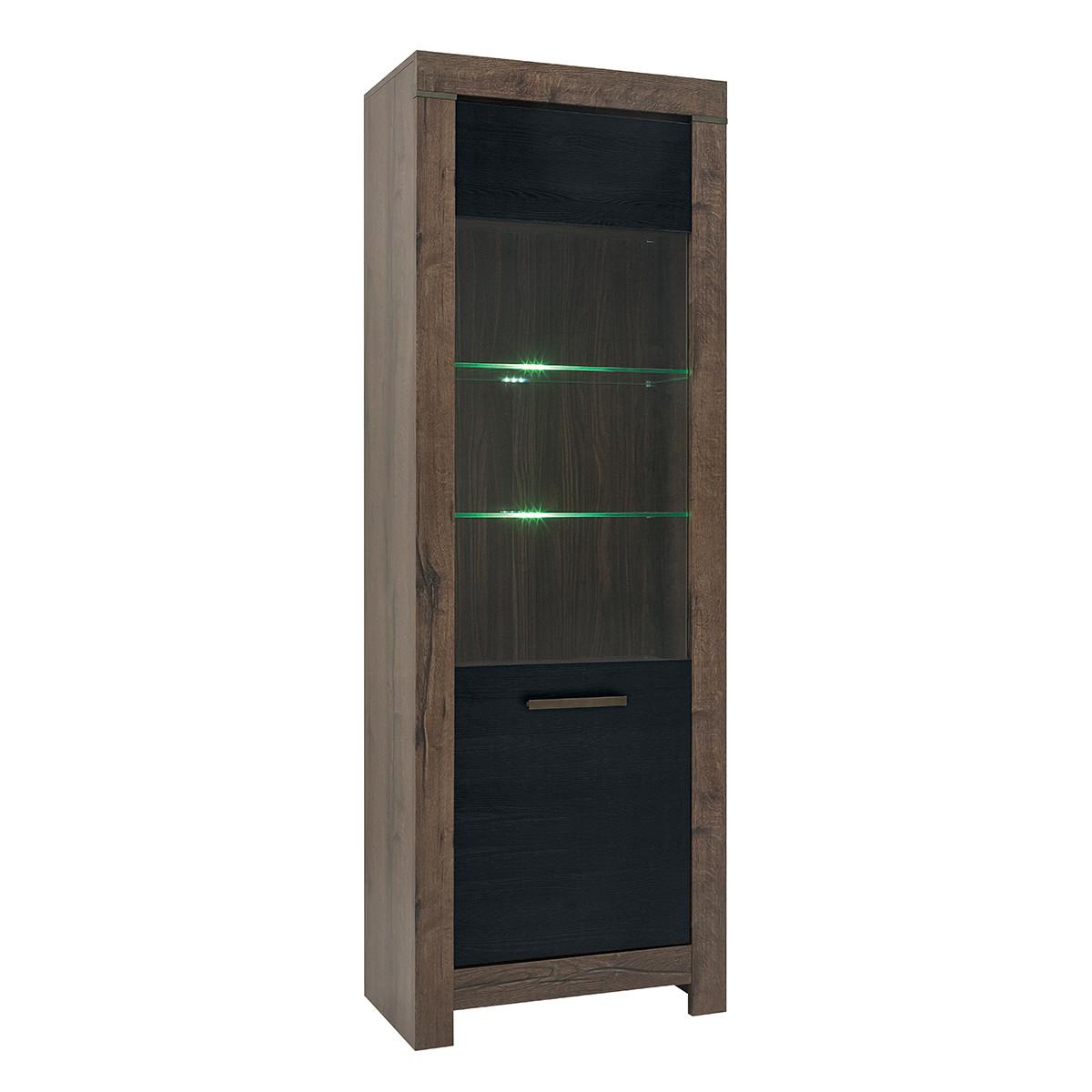 VITRINE Adam Holz und Schwarz - Schwarz, Holzwerkstoff (68/196/39cm) - Petits-meubles