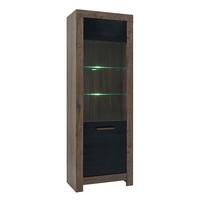 VITRINE Adam Holz und Schwarz - Schwarz, Holzwerkstoff (68/196/39cm) - Petits-meubles