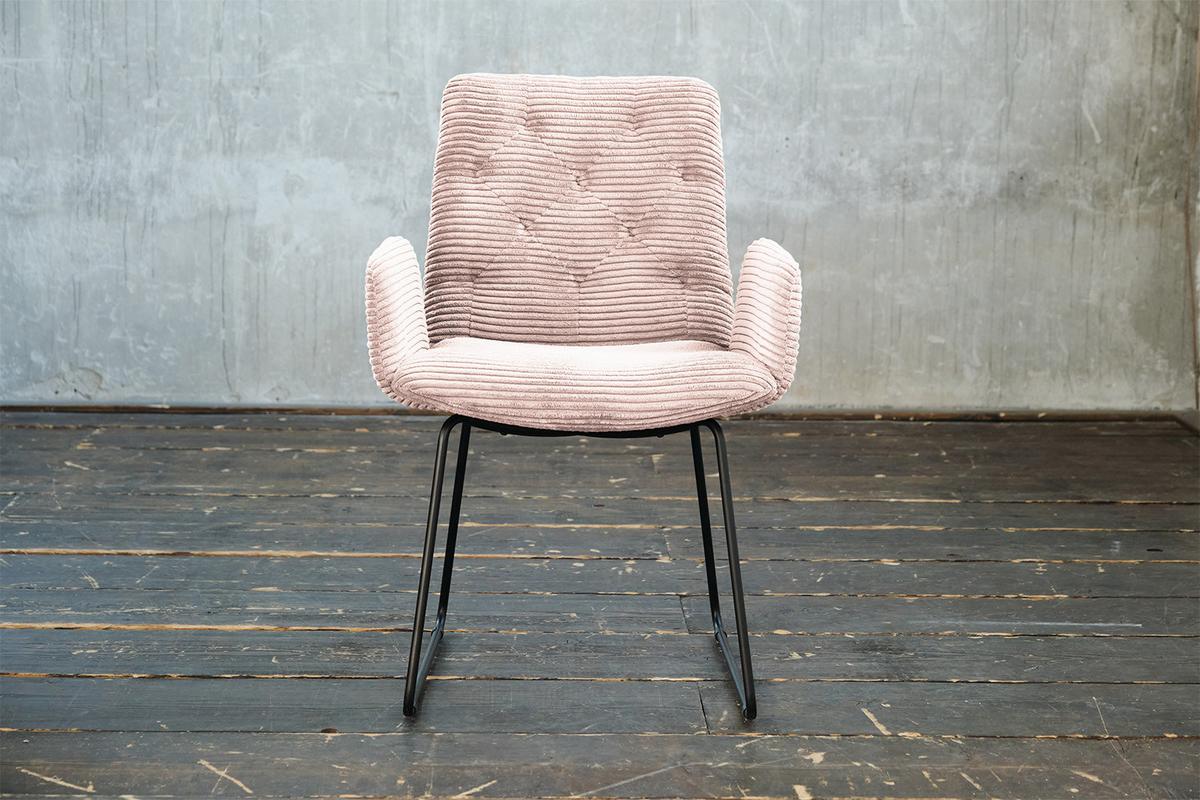 STUHL NEW CHARME Pink Cord (1er-Set) - Pink/Rosa, Textil (59/87/66cm) - KAWOLA