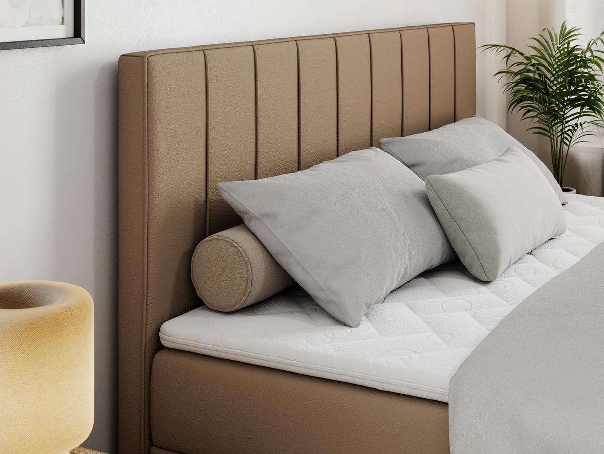 BOXBETT ALLY 160/200 Braun Kunstleder - H3 - Braun, Holz/Textil (160/200cm) - MKS