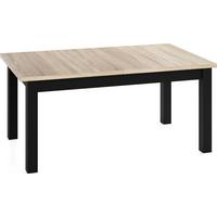 ESSTISCH Lindberg ausziehbar verlängerbar rechteckig, Eiche Sonoma Hellbraun 120-160/70/77 cm - Schwarz/Sonoma Eiche, Holz/Holzwerkstoff (70/160/76.5cm) - WFL GROUP