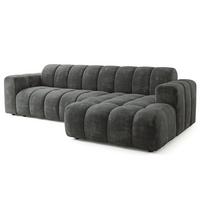ECKSOFA SETIA LM R-S Grau Chenille - Grau, Holzwerkstoff (304/165cm) - MASSENO