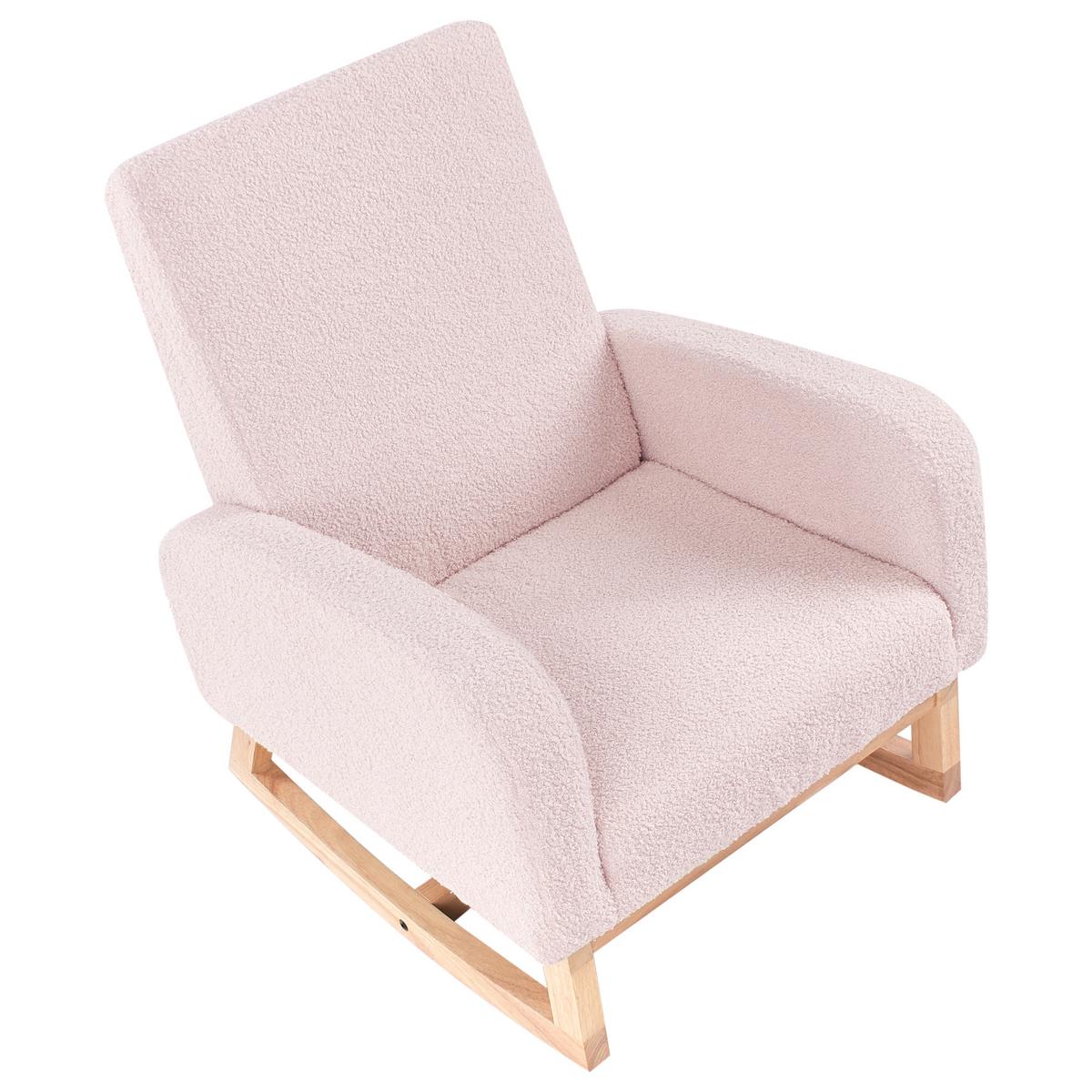 KINDERSCHAUKELSTUHL Bouclé Pastellrosa Norby - Pink, Textil (54/71/70cm) - Beliani