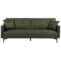 3-SITZER-SCHLAFSOFA dunkelgrün/schwarz Lucan - Schwarz/Grün, Textil (191/75/91cm) - Beliani